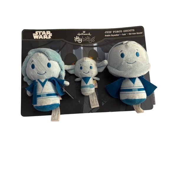 Hallmark Star Wars Itty Bittys Jedi Force Ghosts Plush Set Of 3 Glow In The Dark - Picture 1 of 2